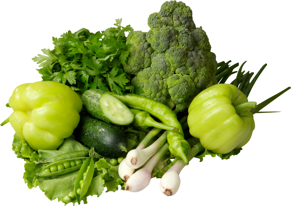 Assorted green vegetables